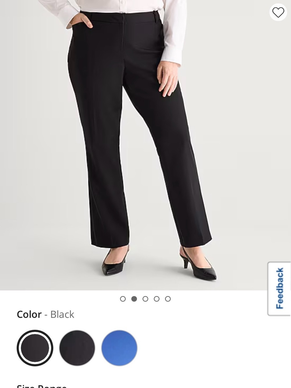 Liz Claiborne Emma Black Straight-Leg  Trousers - Size 22W